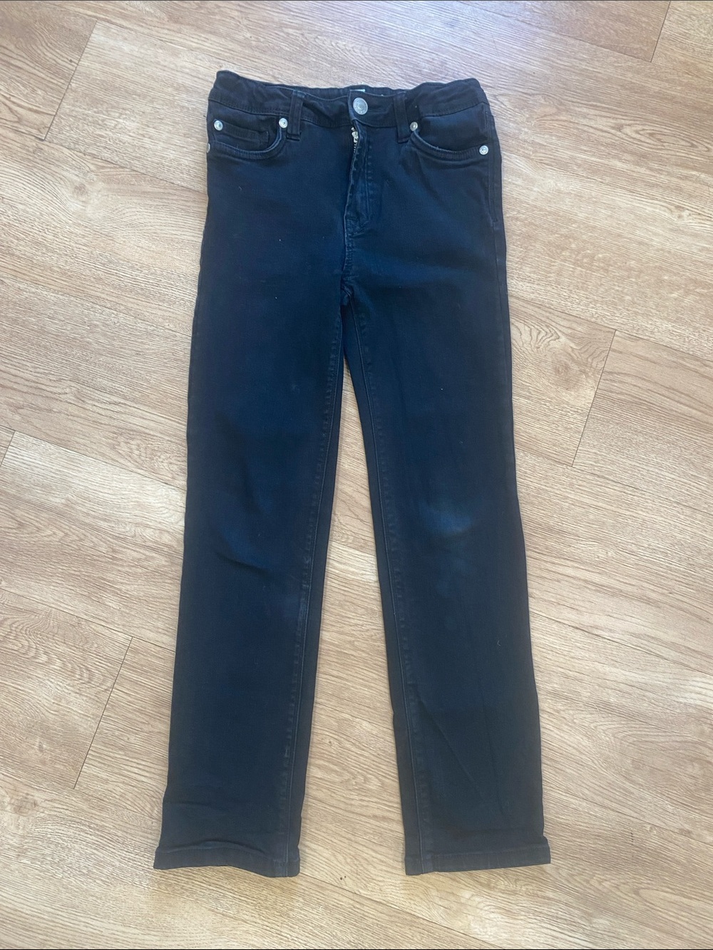 7 For All Mankind Girls Slimmy Black Jeans Size 8 Kids